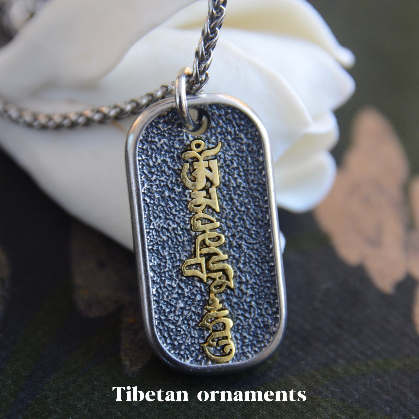 Tibetan ethnic style Sterling Silver six-word Pendant