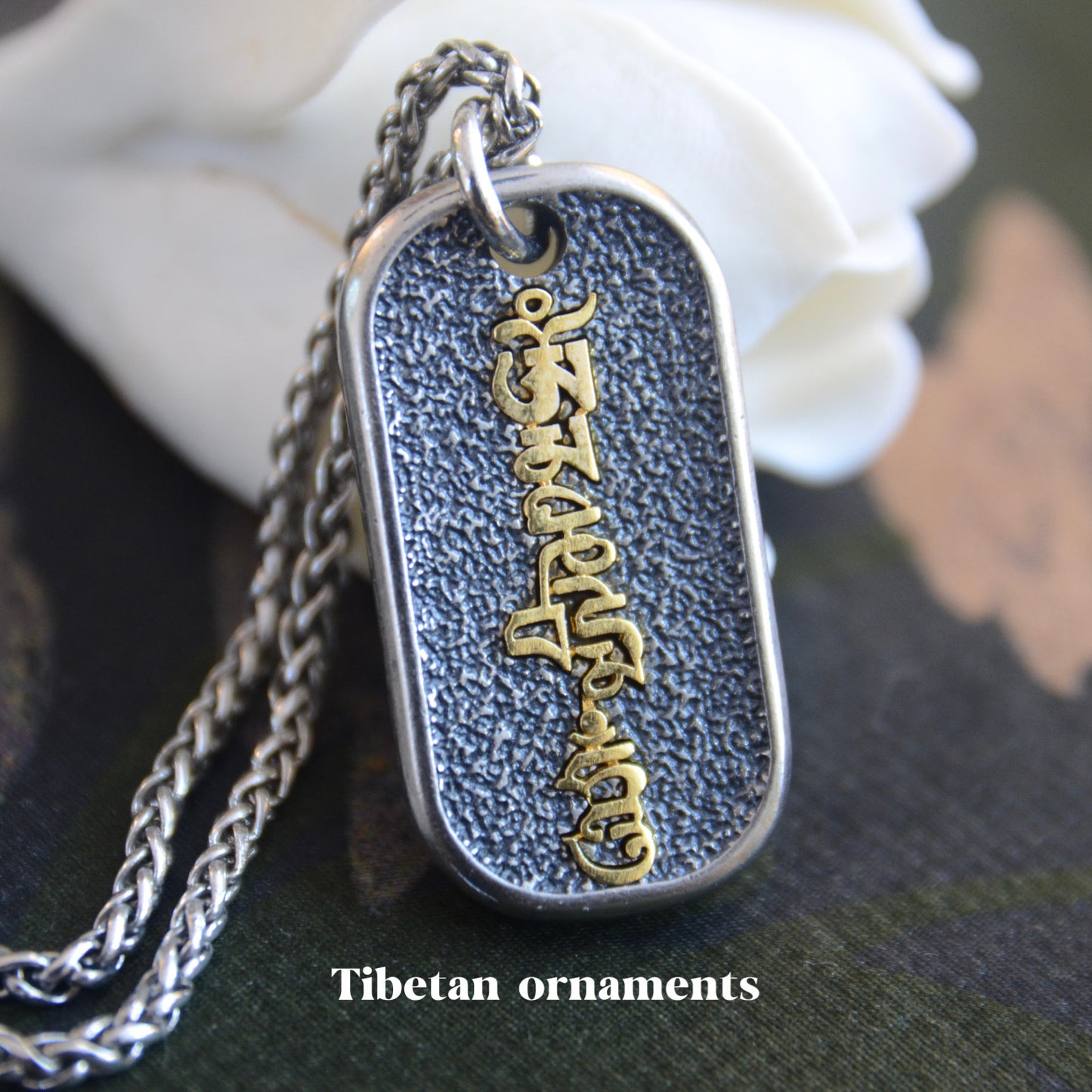 Tibetan ethnic style Sterling Silver six-word Pendant