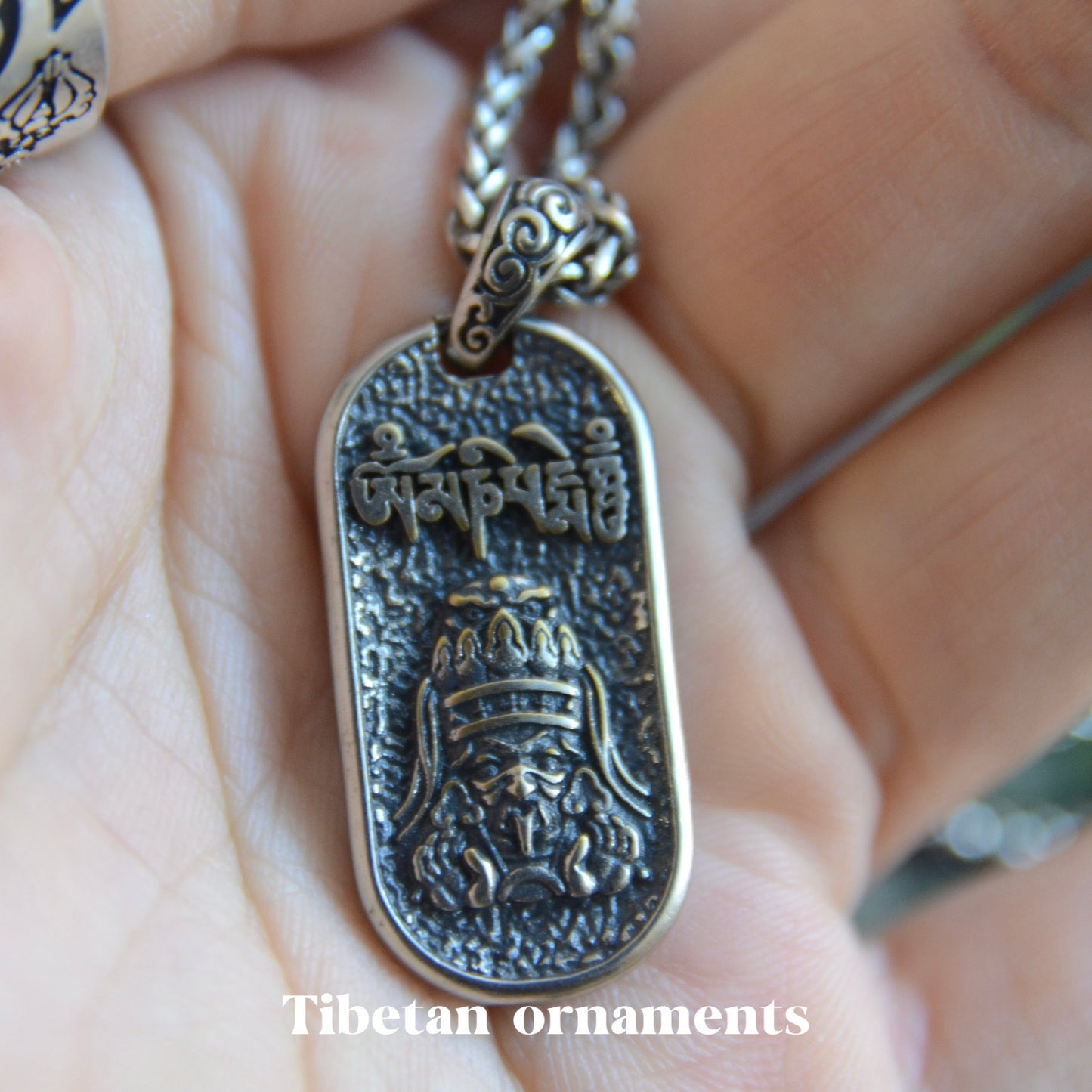 Tibetan ethnic style Sterling Silver Zakiram Pendant