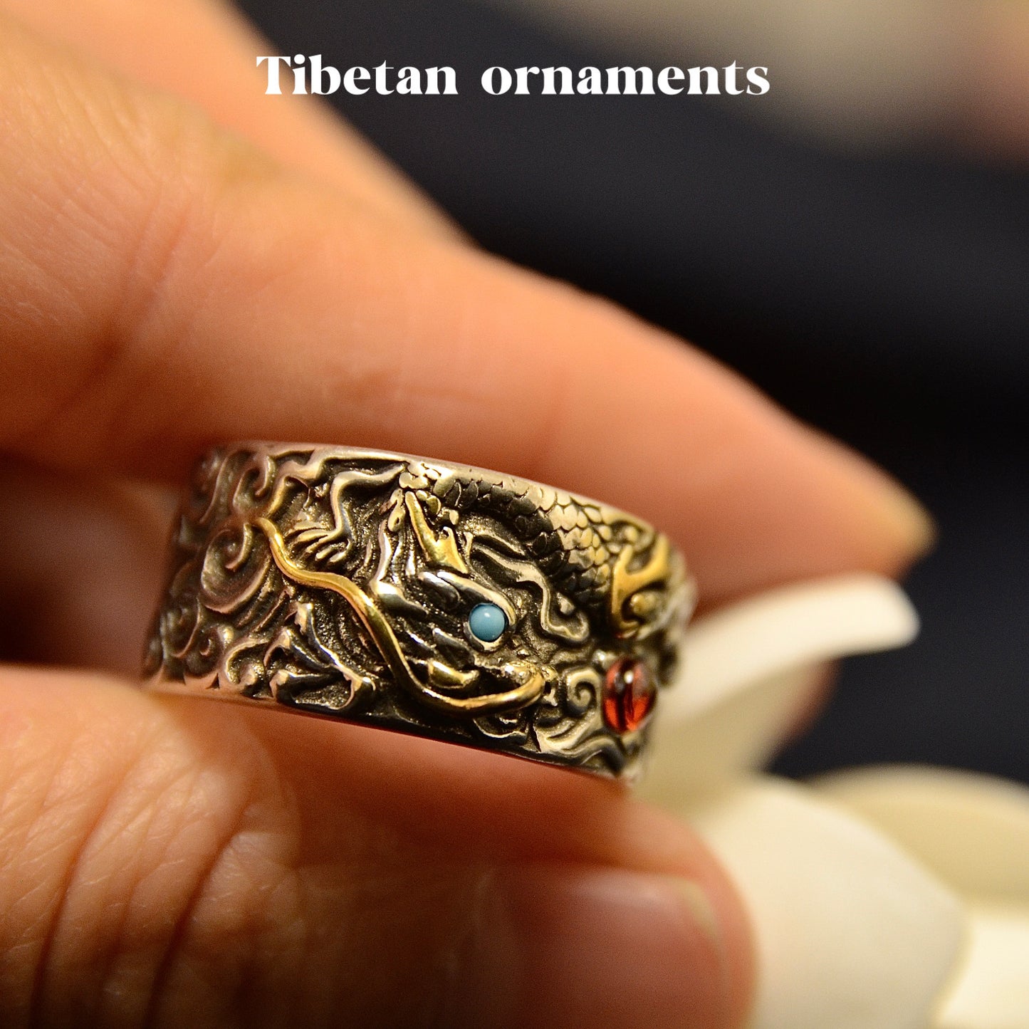 Silver Dragon Legacy - A Silver Dragon Pattern Ring of Majesty and Protection