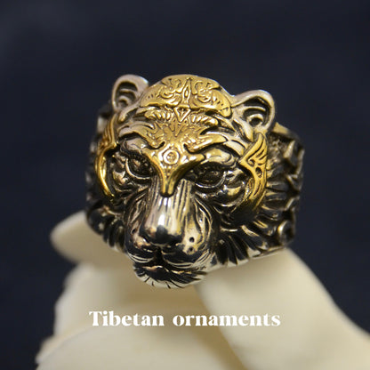 Badass Sterling Silver Tiger Head Ring