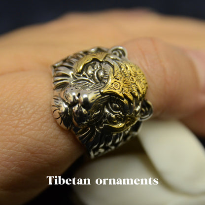 Badass Sterling Silver Tiger Head Ring