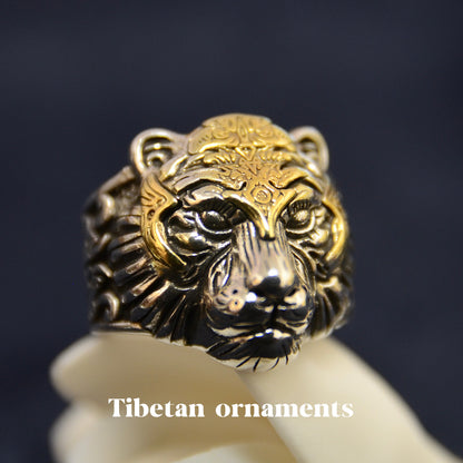 Badass Sterling Silver Tiger Head Ring