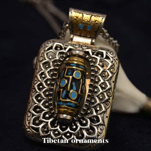 Tibetan Dzi Bead Pendant