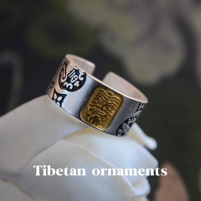 Tibetan ethnic style Sterling Silver Zakiram Ring