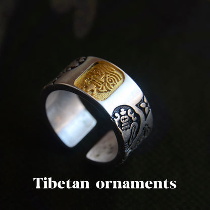 Tibetan ethnic style Sterling Silver Zakiram Ring